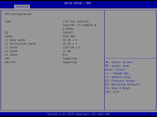CPU Configuration
