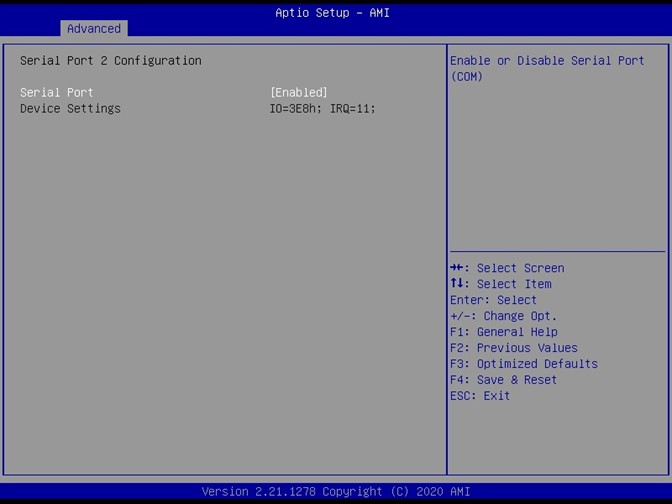 Serial Port 2 Config