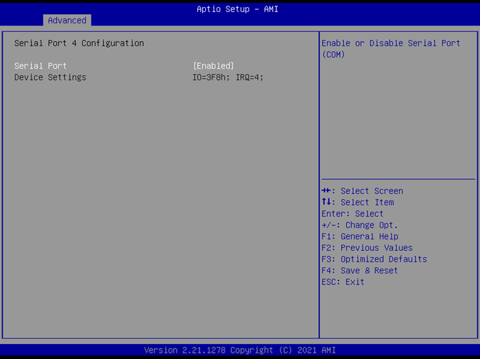 Serial Port 4 Config